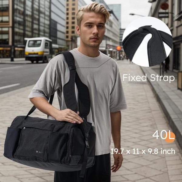 Gym Bag for Men with Shoes Compartment and Wet Pocket Convertible Duffle Bag and Gym Backpack Waterproof Sports Bags for Men with 2 Bottle Holders Multipurpose Weekender Overnight Bag -Black - Image 3